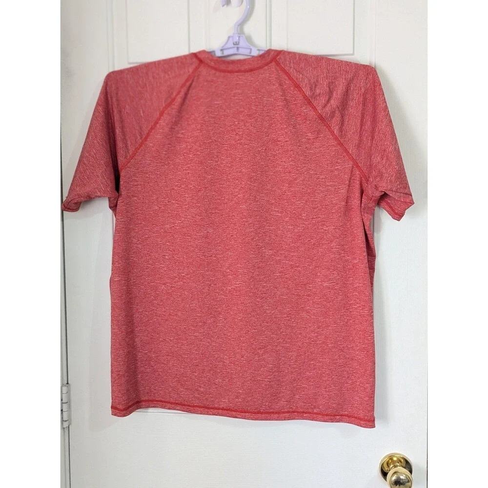 NIKE Hydroguard Dri Fit S/S Swim Shirt Mens XL Red UPF40 Stretch Athletic Logo